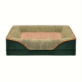 Removable And Washable Pet Dog Sofa And Dog Bed, Dog Nest,  Pet Bed Sofa, Comfortable And Soft, Cat Sofa Bed With Raised Edges To Protect The Nec (Color: Green, size: XL ( 47.24 * 31.5 * 6.3 in ))