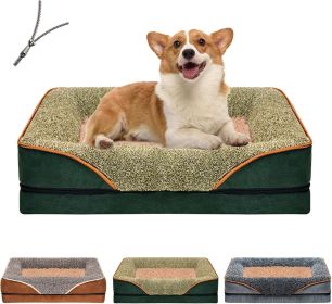 Removable And Washable Pet Dog Sofa And Dog Bed, Dog Nest,  Pet Bed Sofa, Comfortable And Soft, Cat Sofa Bed With Raised Edges To Protect The Nec (Color: Green, size: M ( 29.53 *19.69*4.72 in))